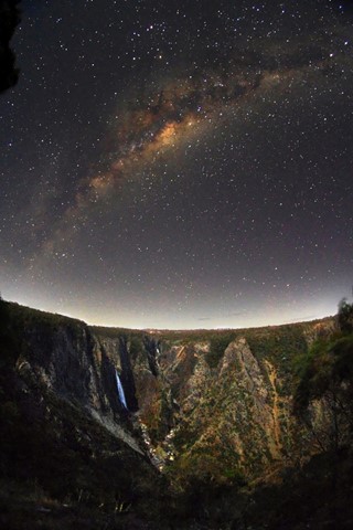 Photo by Wollomombi Falls at night