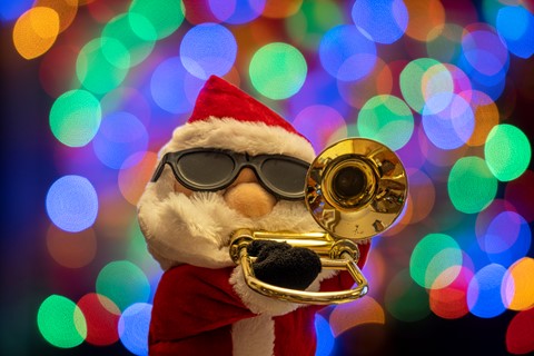 Photo by Santa playing the Trombone